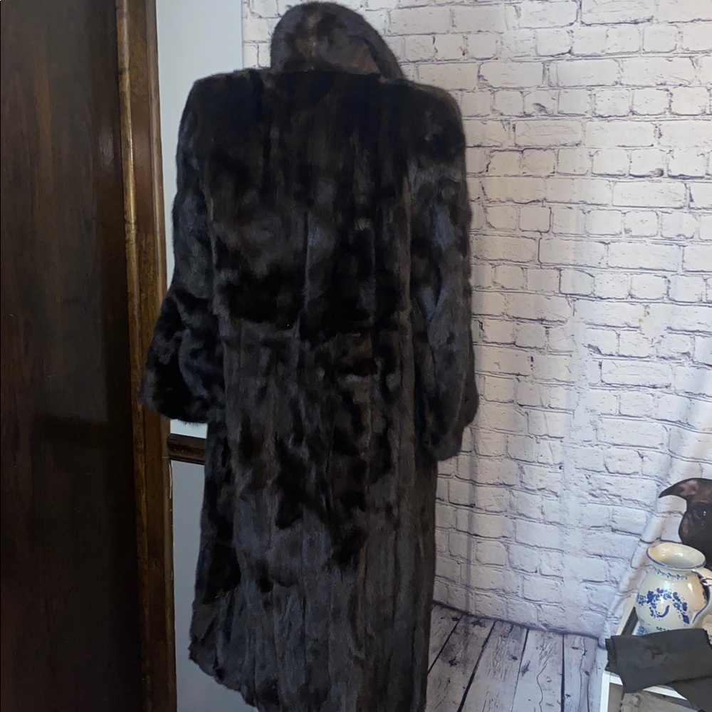 Vintage Dark Brown Fur Long Coat - Picture 7 of 16